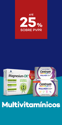 Produtos Multivitaminicos com destaque promocional de até 25% sobre preço de Venda ao Público Recomendado